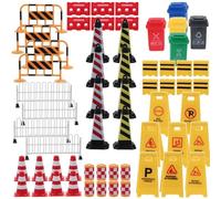 LALADEFIEE Mini Traffic Signs for Plastic Road Sign Models Educational Playset to Teach Traffic Safety and Rules Interactive Learning for Boys