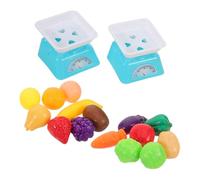LALADEFIEE Miniature Fake Fruits Vegetables Play Kitchen Set with Mini Weighing Scale for Pretend Cooking Educational for Home Preschool Social Play Activities
