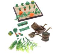 LALADEFIEE Miniature Farm Model Set for Dollhouse - Micro Landscape Vegetable Field with Garden Cart and Mini Vegetables - Mini Garden Accessories for Outdoor and Indoor Decor