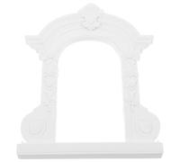 LALADEFIEE Miniature Greek Flower Arch Door 1pcs White - DIY Dollhouse Wedding Arch Kit, Tiny Decorative Fairy Garden Door, Dollhouse Wedding Accessories for Micro Landscape