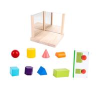 LALADEFIEE Mirrored Geometric Building Blocks Solid Wood Spatial Structure for Logical Thinking Development Vibrant Colors Smooth Surface Educational for Home and School Use