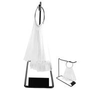 LALADEFIEE Nail Art Display Fan Sticks with Iron Base and 50 False Nail Tips for Portable Manicure Training and Professional Use