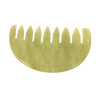 LALADEFIEE Natural Jade Massage Comb for Scalp and Body Smooth Rounded Edges Guasha Scraping Tool for Circulation Improvement and Meridian Relaxation Portable Essential for Purses and Daily