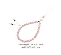 LALADEFIEE Natural Pink Crystal Phone Chain Anti-lost Decorative Phone Lanyard Wrist Strap Detachable Design Lightweight Multi-function String for Smartphones Id Cards and Accessories