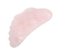 LALADEFIEE Natural Pink Crystal Wing Shape Gua Sha Scraping Board for Face Massage Therapy Smooth Skin-friendly Surface with Thick Handle for Spa Beauty Care and Relaxation