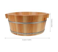 LALADEFIEE Natural Wood Foot Bath Tub Deep Soaking Basin for Home Bathroom Hand-polished Smooth Interior Foot Soaking Barrel for Muscle Relief and Circulation