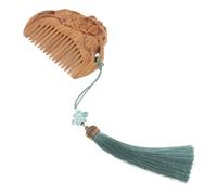 LALADEFIEE Natural Wooden Girls Hair Brush Carved Lotus Dandruff Comb for Women Tail Comb