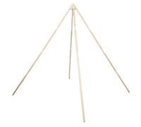 LALADEFIEE Natural Wooden Playhouse Support Poles with Triangle Stabilizer Brackets Smooth Round Wood Dowel Rods for Tent Frame Parts Teepee Tent Hardware for Indoor Outdoor Use