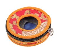 LALADEFIEE Nepal Handmade Meditation Bell Storage Bag Medium Size 8.5cm Diameter Tibetan Buddhist Bell Case Copper Packaging Sleeve Random Color for Temple and Home Use