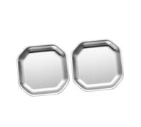LALADEFIEE Octagonal Metal Snack Plates Small Food Dishes Dessert Serving Trays Stainless Steel Side Dish Appetizer Plates Mini