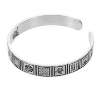LALADEFIEE Open Cuff Mahjong Bracelet Unisex Vintage Style Mahjong Thirteen Wonders Charm Bangle Symbolizing Fortune for Year and Daily Wear