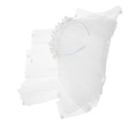 LALADEFIEE Pearl Flower Girl Veil Headband Lightweight Lovely Hair Party Supplies for Comfortable Non-fading White Headdress for Birthday Carnival Easter Year's Eve