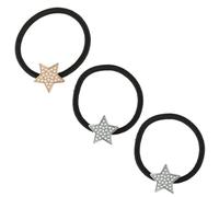 LALADEFIEE Pearl Star Hair Scrunchies Set 3pcs Metal Alloy Hair Ties Pearls and Rhinestone Five-point Stars for Women Suitable for Daily