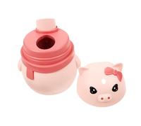LALADEFIEE Pig Shape Toothpick Case Pink Plastic Toothpick Dispenser Automatic Pop-up Cartoon Storage Box for Home and