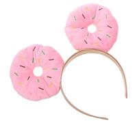 LALADEFIEE Pink Doughnut Headband Reusable with Lint and Sponge Material and Eyecatching Festival Headband Collection for Women for Birthdays and Halloween Parties