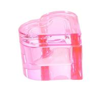 LALADEFIEE Pink Heart Shaped Crystal Glass Dappen Dish Multifunctional Nail Brush Cleaner and Jewelry Holder Nail Art Supplies for Home and Salon Use