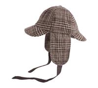 LALADEFIEE Plaid Deerstalker Hat Retro Detective Cosplay Costume Hat with Double Brim and Adjustable Ear Flap for Themed Parties and Role Play, and Adults Sun Protection Headwear