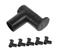 LALADEFIEE Plastic Clothes Drying Rack Joints Tube Connectors 6pcs Black Dual Way Right Angle Design Sturdy Material Universal Compatibility for Home Garment Rack Repair and Replacement