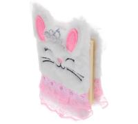LALADEFIEE Plush Rabbit Notebook, Mini Portable White Bunny Journal Book, Adorable Diary Book Suitable for ’ School and Travel Use