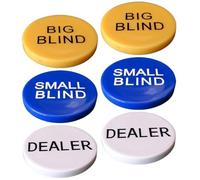 LALADEFIEE Poker Chips Set 2 with 3 Counting Discs Each, Poker Accessories for Texas Hold’Em and Dealer Tokens, Game Counting Chips for and Bingo Use