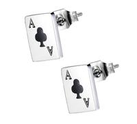 LALADEFIEE Poker Design Titanium Steel Ear Studs for Women, Spade A Shape Earrings, Chic Girl Jewelry Accessory for Daily Wear and Party