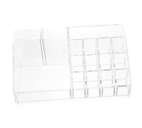 LALADEFIEE Portable Acrylic Makeup Organizer with Clear Diamond Pattern Space-saving Countertop Storage for Cosmetics and Skincare Transparent Beauty Display with Slot Compartments for