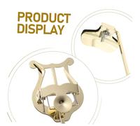 LALADEFIEE Portable Alto Saxophone Lyre Sheet Music Holder Clip Solid Marching Band Clamp for Straight Soprano Sax Secure and Stable Saxophone Accessory Easy to Attach Golden Finish