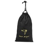 LALADEFIEE Portable Drawstring Hair Dryer Storage Bag Linen Material Lightweight Travel Pouch Multipurpose Organizer for Home Hotel Use Black Velvet