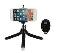 LALADEFIEE Portable Mini Octopus Tripod Stand with Phone Clamp and Remote for Smartphone and Dslr, Stainless Steel Triangle Camera Holder, Universal Tabletop Mount for Photography