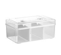 LALADEFIEE Portable Transparent Medicine Organizer Box with Latch Lock and Detachable Dividers Plastic Storage Case for Home Emergency and Family Use