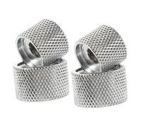 LALADEFIEE Potentiometer Knob Caps with Impact and Aging Resistance 2pcs Silver Metal for Electric Bass and Rotary Potentiometer for Guitar Volume Control