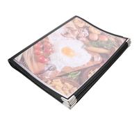 LALADEFIEE Pvc Menu Cover Holder, 10-page 20-side Loose Leaf Restaurant Menu Book with White Corners, Practical Meal Price Folder for Cafes and Food Service Display
