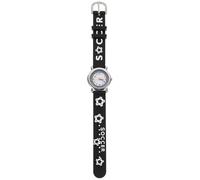 LALADEFIEE Quartz Watch with Cartoon Strap for Students Boys Learning Concept Birthday Black Silicone