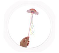 LALADEFIEE Rainbow Ribbon Princess Wand Lightweight Fairy Dress Up Accessory for Role Play Parties Showers with Sparkling Design and Vibrant Colors