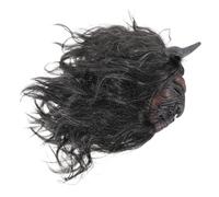 LALADEFIEE Realistic Halloween Ox Mask with Wig and Horns Lifelike Buffalo Animal Headgear for Spooky Cosplay Reusable Lightweight Bull Mask for Haunted House and Party Accessory