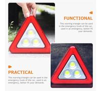 LALADEFIEE Red LED Warning Triangle Sign for Maintenance Vehicles and Safety Equipment, Plastic Reflective Design with 3 X Aa Battery Power Supply, for Road Construction and Emergency Car