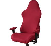 LALADEFIEE Red Polyester Gaming Chair Cover for Computer Chairs with Armrest Protectors and Stretchable Seat Cover Suitable for Home and Net Bar Use