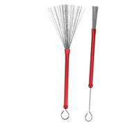 LALADEFIEE Red Steel Wire Drum Brushes Jazz Snare Drumstick Cleaning Brushes for Musicians and Bands Fine Wire Design for Refined Sound and Multidrum Compatibility Stylish Percussion