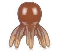 LALADEFIEE Resin Octopus Head Massager Gua Sha Comb for Scalp Eight-Claw Design Elasticity and Vitality Light Brown Handheld Spa Tool for Camping and Travel Relaxation
