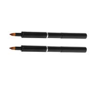 LALADEFIEE Retractable Lip Brush Concealer Brush Set 2pcs Small Portable Makeup Tools for Women Lip Gloss Applicator with Black Handle for Travel and Daily Use