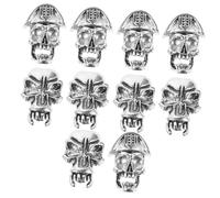 LALADEFIEE Retro Dreadlock Hair Cuffs and Braiding Hair Charms 10pcs Large Hole Beads for Men and Women Beard and Braid Accessories