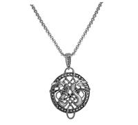 LALADEFIEE Retro Nordic Viking Pendant Necklace for Men Hollow Dragon Clavicle Chain Alloy Punk Jewelry for Parties and Everyday Wear