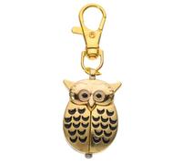 LALADEFIEE Retro Owl Pocket Watch Key Chain in Alloy, Decorative Cartoon Design with Easy-to-See Time, Golden Finish for Gift and Outfit Decoration