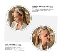 LALADEFIEE Retro Rhinestone Embroidery Headband for Women Vintage Hair Hoop Elegant Girl Headdress for Weddings Parties Daily Wear Special Occasion Hair Accessory
