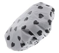 LALADEFIEE Reusable Fashionable Shower Satin Double-layer with Women Cap for Design and Heart-shaped Print, Waterproof Bathing Portable Drying Suitable for Curly and Thick Hair