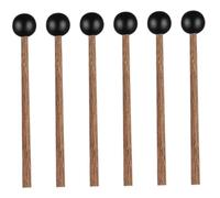 LALADEFIEE Reusable Tongue Drum Mallets Rubber Head Drumsticks Musical Instrument Accessories Practical Performance Sticks Black Color Suitable for Stage and Home Use 3 Pairs
