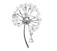 LALADEFIEE Rhinestone Dandelion Flower Brooch: Pearl Crystal Floral Lapel Pin - Dress Hat Bag Accessories for Christmas Wedding Bridal Birthday Jewelry