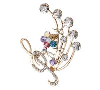 LALADEFIEE Rhinestone Musical Note Brooch Pin for Women Sparkling Alloy Coat Pin Decorative Bag Accessory Elegant Cleavage Dress Brooch Gift for Ladies