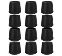 LALADEFIEE Rubber Trampoline Accessories Anti- Foot Pads and Pipe Leg Sleeves 12pcs Easy to Install and Remove Black Mini Trampoline Leg Covers for Safety and Noise Reduction
