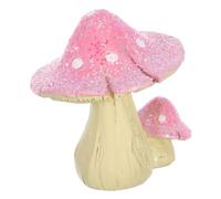 LALADEFIEE Scale Miniature Dollhouse Mushroom Decor with Golden Accents Resin Figurines for Fairy Garden Bonsai Micro Landscape Enhancing Dollhouse Accessories